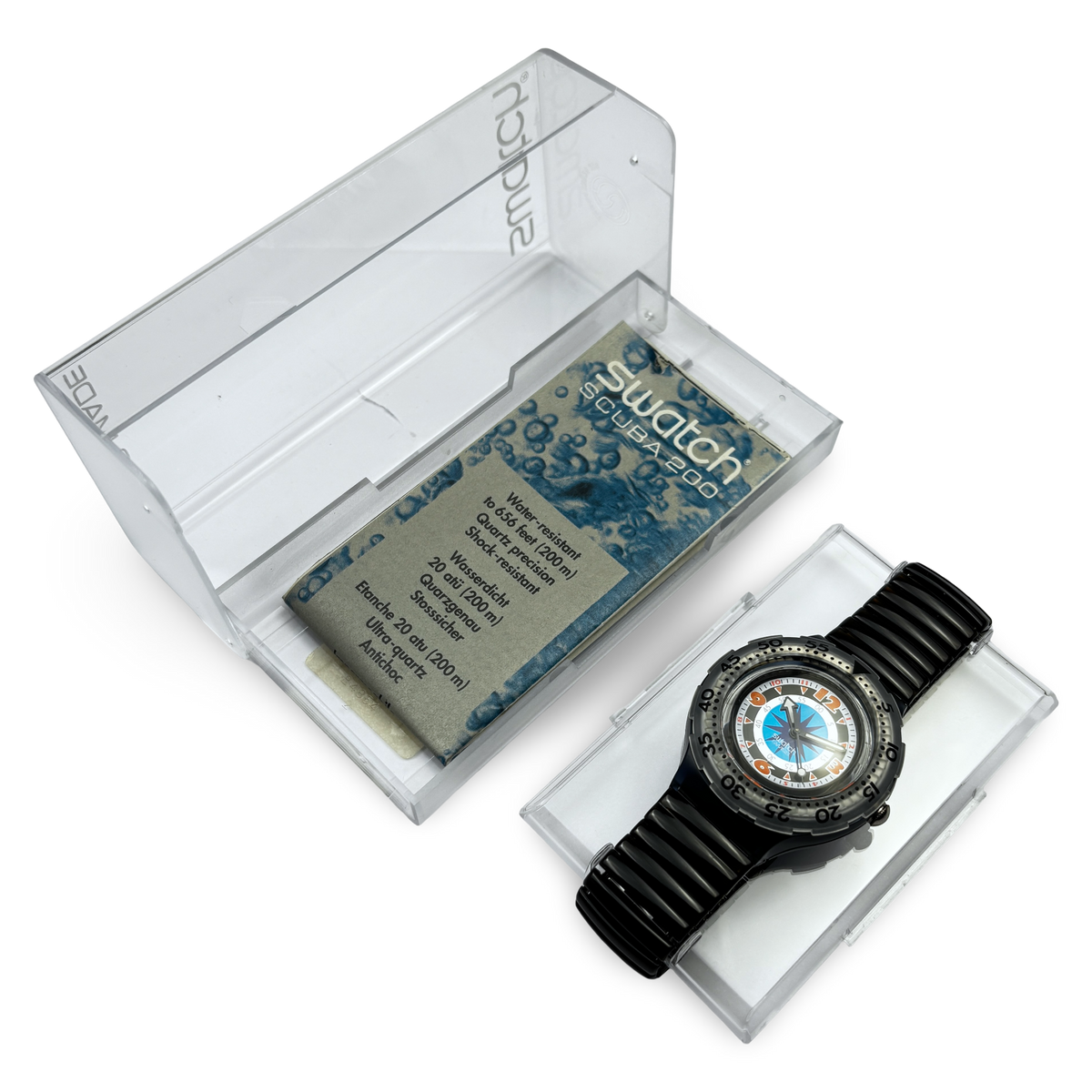 Swatch Scuba - Black Gondola - 1994 | Ref: SDM100 - Full Set - NOS