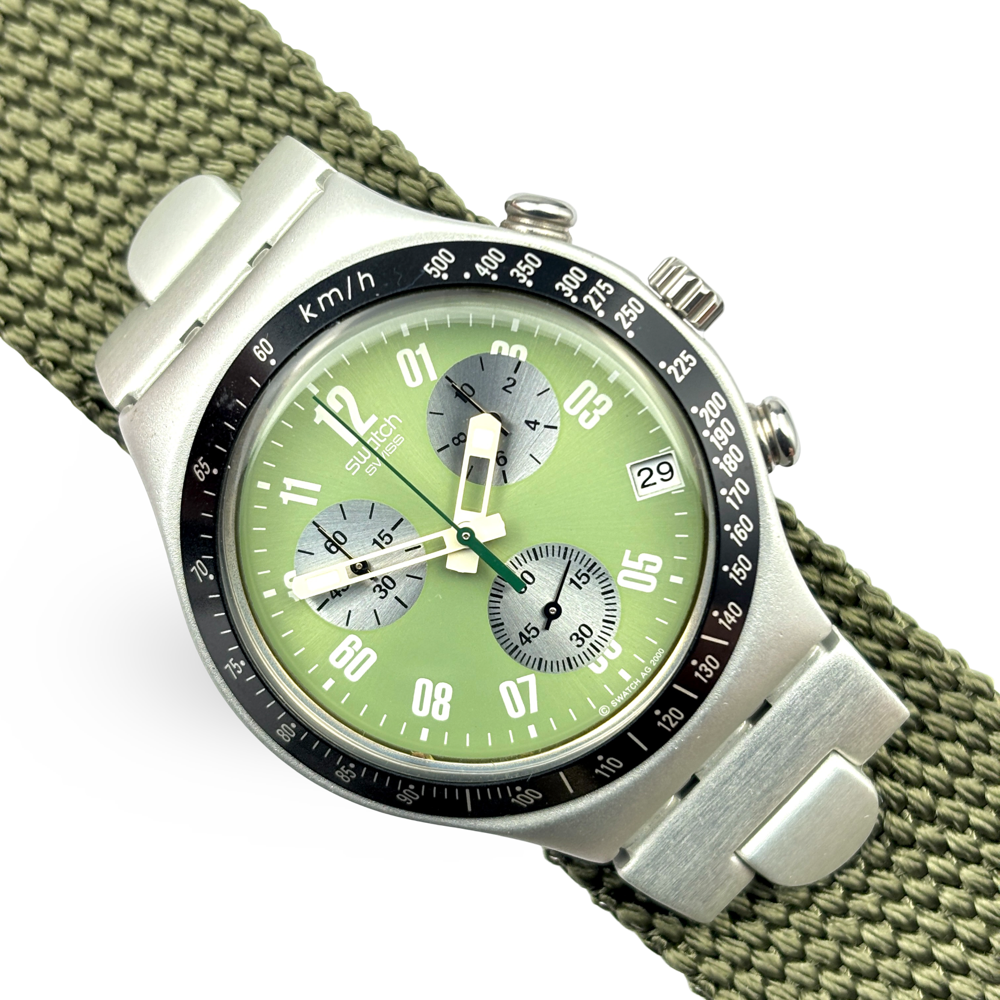 Swatch Irony Chrono – Bravely (YCS4018) mit Box & Papieren - NOS