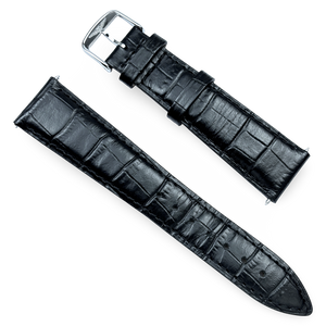 Longines Kroko-Armband, Kalbsleder, schwarz - 20mm  | Ref: L682101263